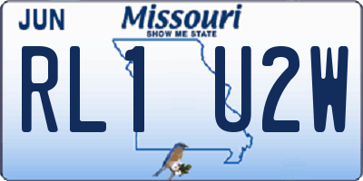 MO license plate RL1U2W