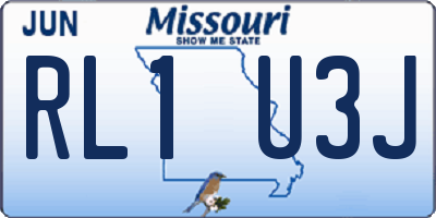 MO license plate RL1U3J
