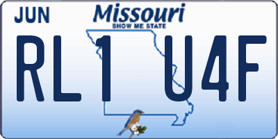 MO license plate RL1U4F