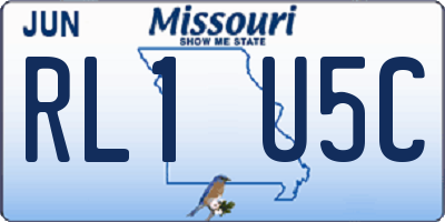 MO license plate RL1U5C