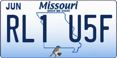 MO license plate RL1U5F