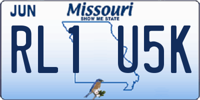 MO license plate RL1U5K