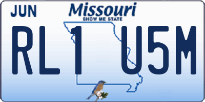 MO license plate RL1U5M