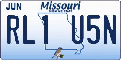 MO license plate RL1U5N