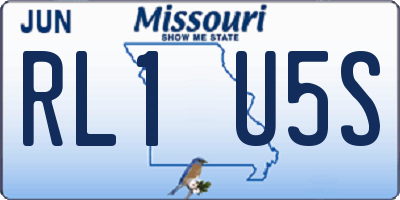 MO license plate RL1U5S