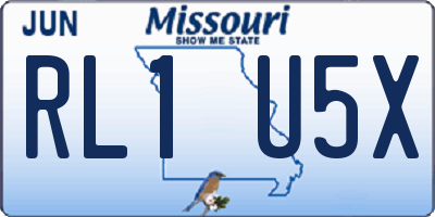 MO license plate RL1U5X