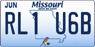 MO license plate RL1U6B