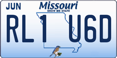 MO license plate RL1U6D