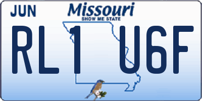 MO license plate RL1U6F