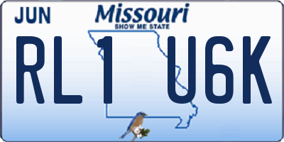 MO license plate RL1U6K