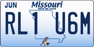 MO license plate RL1U6M