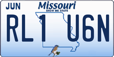 MO license plate RL1U6N