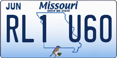 MO license plate RL1U6O