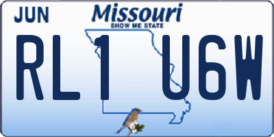 MO license plate RL1U6W
