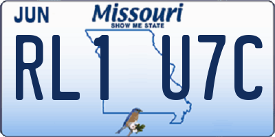 MO license plate RL1U7C