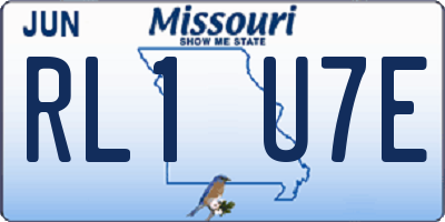 MO license plate RL1U7E