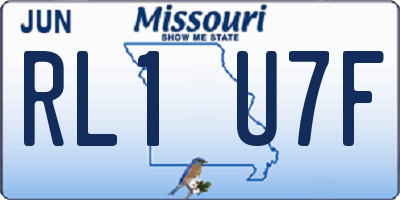 MO license plate RL1U7F