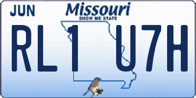 MO license plate RL1U7H