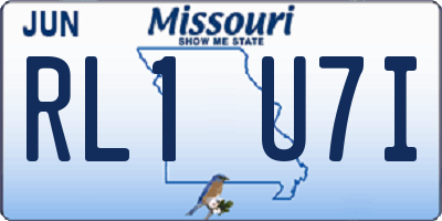 MO license plate RL1U7I