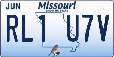MO license plate RL1U7V