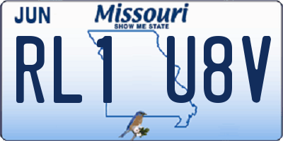 MO license plate RL1U8V