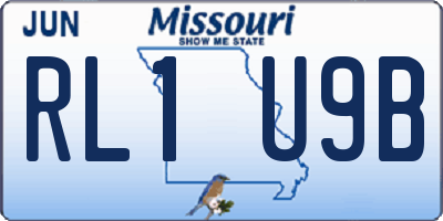 MO license plate RL1U9B