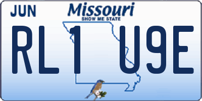 MO license plate RL1U9E
