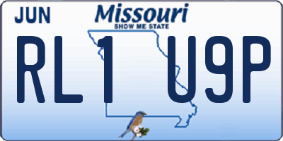 MO license plate RL1U9P