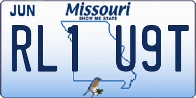 MO license plate RL1U9T
