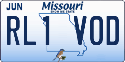 MO license plate RL1V0D