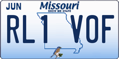 MO license plate RL1V0F