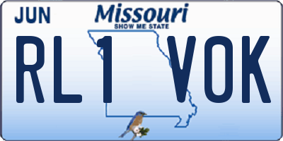 MO license plate RL1V0K