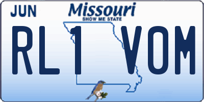 MO license plate RL1V0M