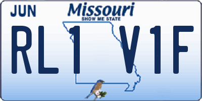 MO license plate RL1V1F