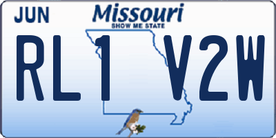 MO license plate RL1V2W