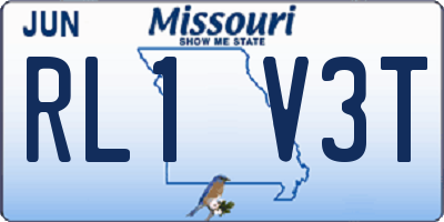 MO license plate RL1V3T