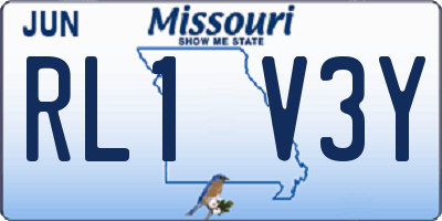 MO license plate RL1V3Y