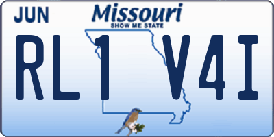 MO license plate RL1V4I
