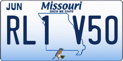 MO license plate RL1V5O