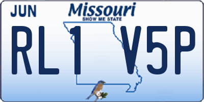 MO license plate RL1V5P