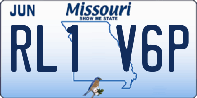 MO license plate RL1V6P