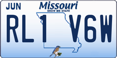 MO license plate RL1V6W
