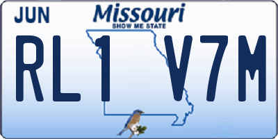 MO license plate RL1V7M