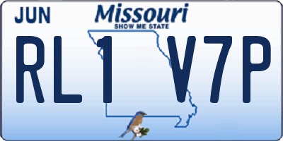 MO license plate RL1V7P