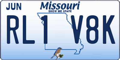 MO license plate RL1V8K