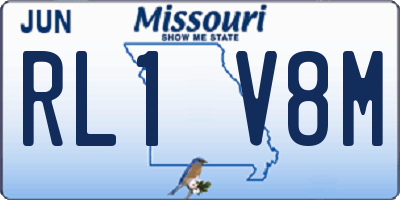 MO license plate RL1V8M