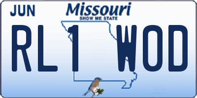 MO license plate RL1W0D