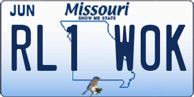 MO license plate RL1W0K