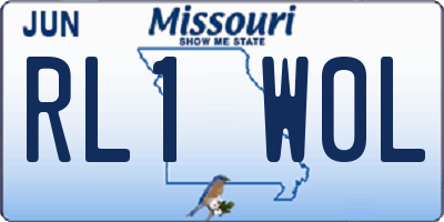 MO license plate RL1W0L