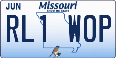 MO license plate RL1W0P